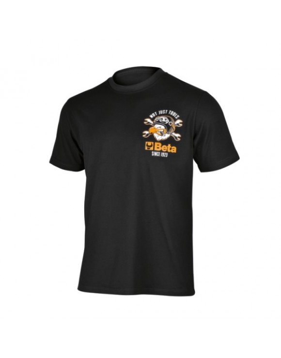 CAMISETA CON ESTAMPADO MODERNO, NEGRO 7548M