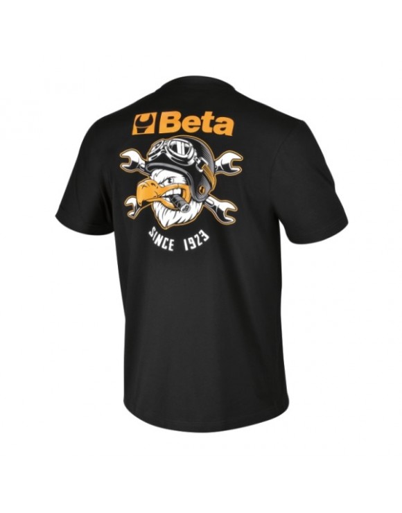 CAMISETA CON ESTAMPADO MODERNO, NEGRO 7548M