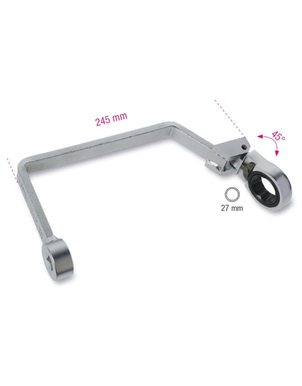 LLAVE PARA FILTROS DE ACEITE CON CABEZA DE CARRACA GIRATORIA- 1493FF/2