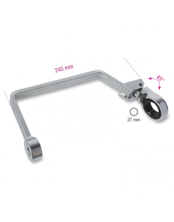 LLAVE PARA FILTROS DE ACEITE CON CABEZA DE CARRACA GIRATORIA- 1493FF/2
