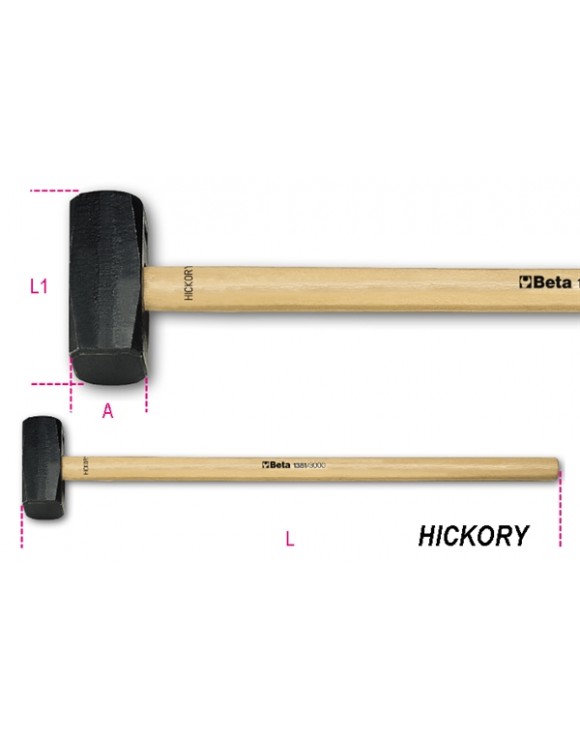 1381 3000-MAZAS RECTAS EN MADERA HICKORY