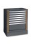 MÓDULO FIJO CON 7 CAJONES GRIS C55M7